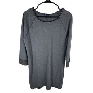 Gap Womens Gray 3/4 Sleeve Tunic Dress Large Cotton Blend